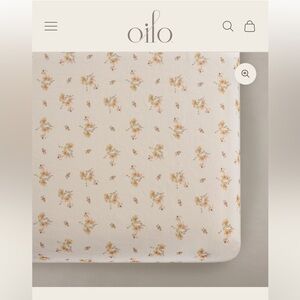 Oilo Studio Floral Crib Sheet - Cream and Tan